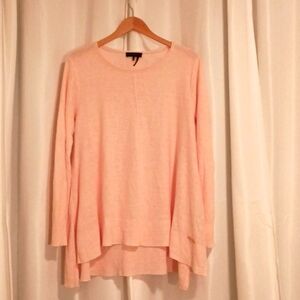 Donna Karan Knit Linen Pullover Size Medium Pink/Salmon